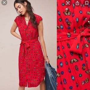 Anthropologie butterfly button down dress